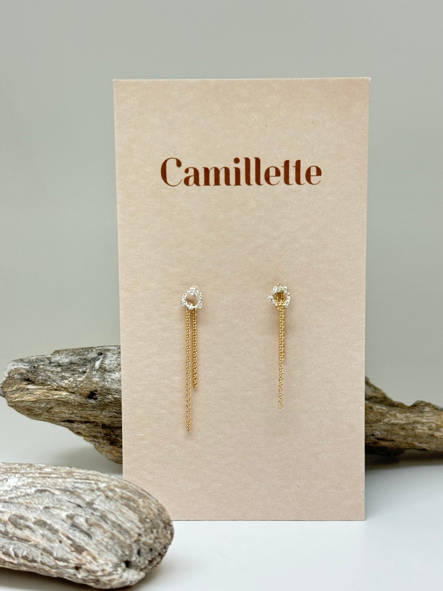 Trail earrings Argent sterling Fait à la main à Montréal Camillette Boucles d'oreilles Trail