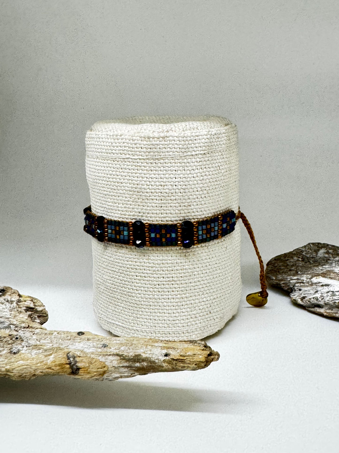 Mishky Bracelet Artisanal Perles Japonaise Miyuki bleu Mishky