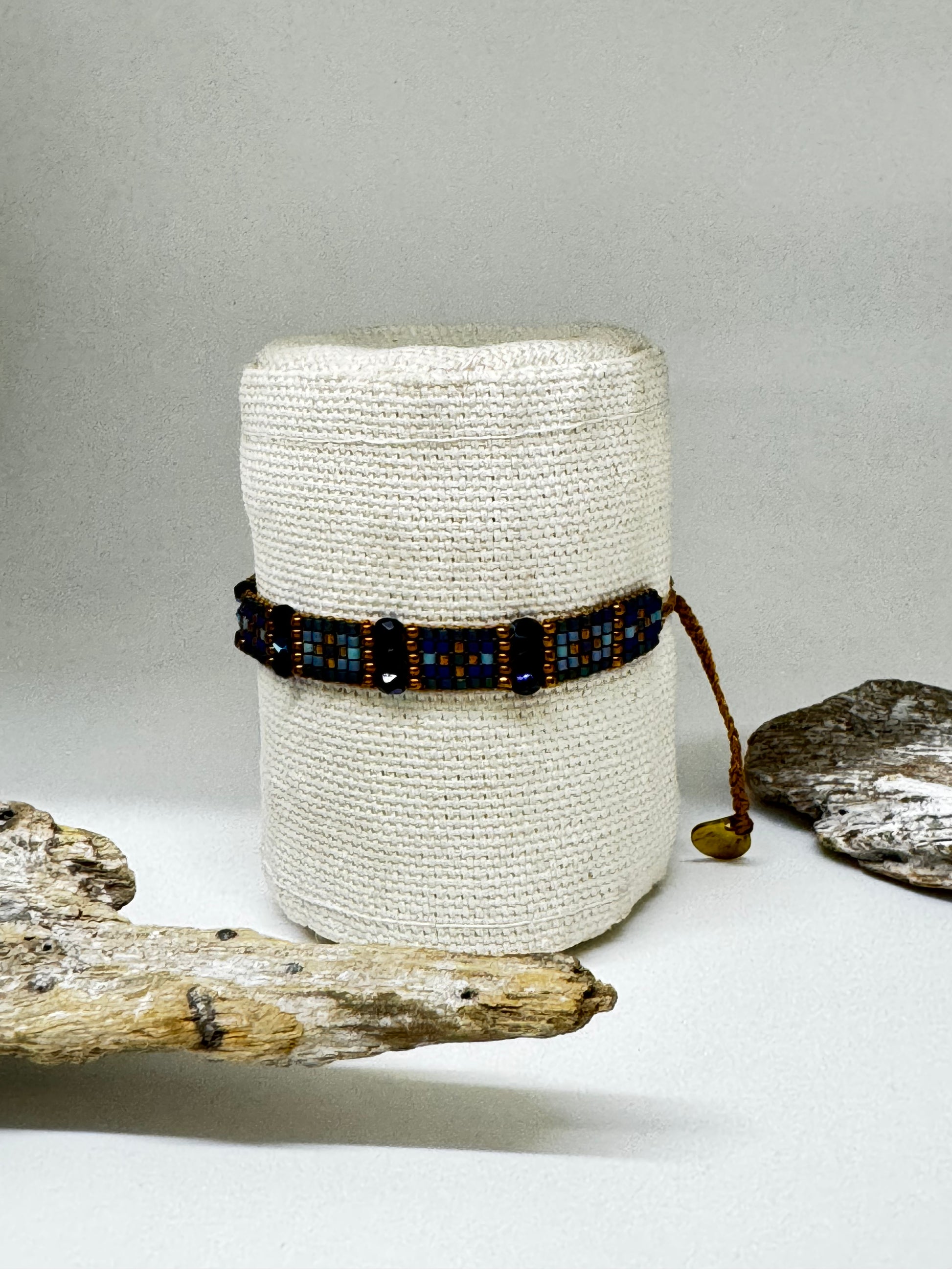 Mishky Bracelet Artisanal Perles Japonaise Miyuki bleu Mishky