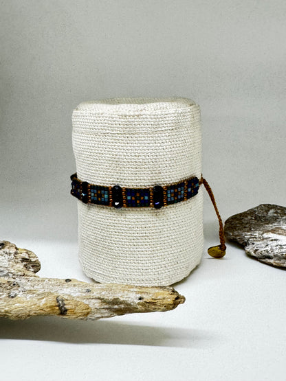 Mishky Bracelet Artisanal Perles Japonaise Miyuki bleu Mishky