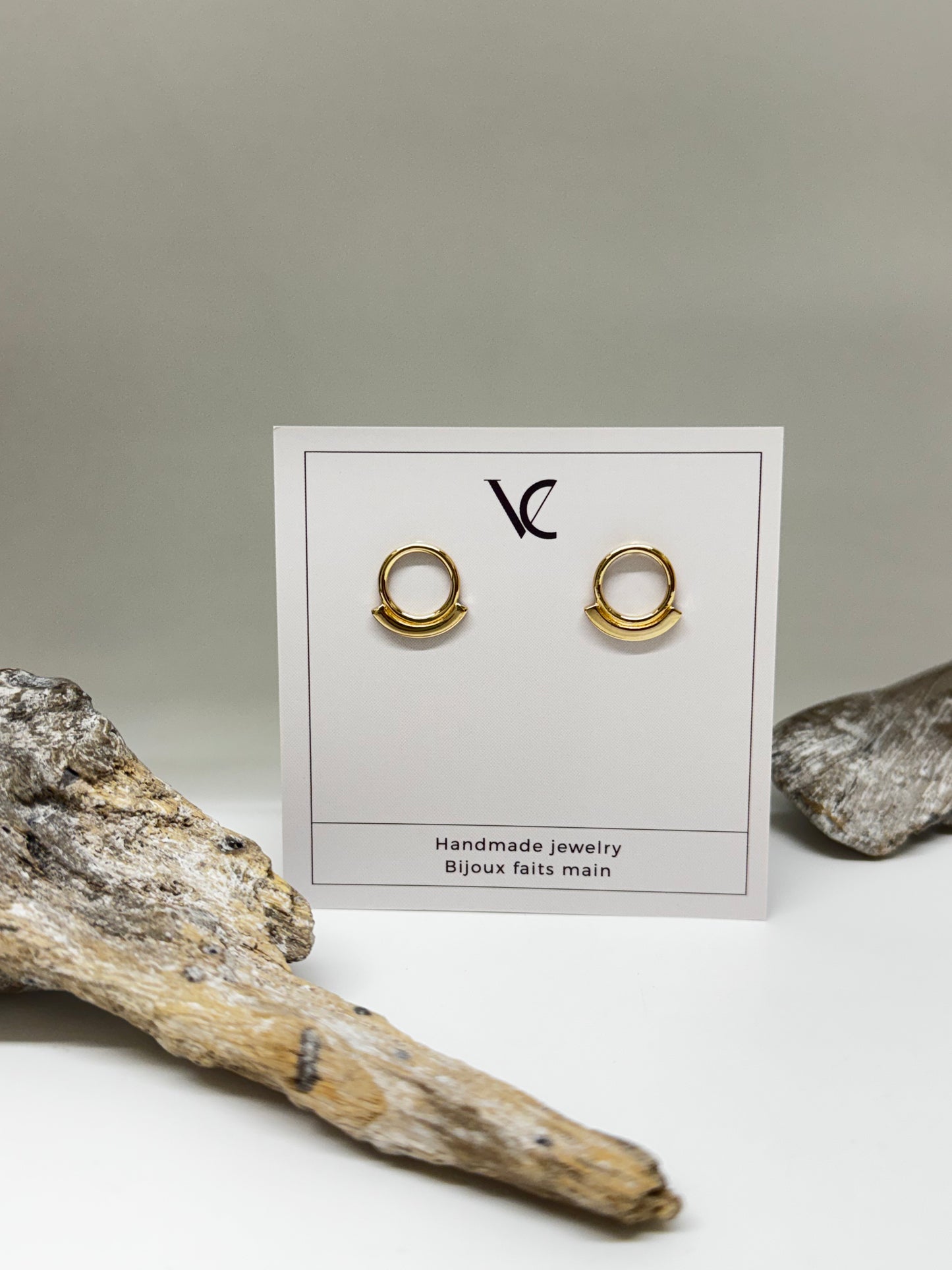 Celeste or, boucles d'oreilles Argent Fait main à Montréal Véronique Roy Céleste