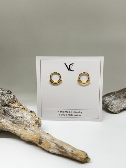 Celeste or, boucles d'oreilles Argent Fait main à Montréal Véronique Roy Céleste