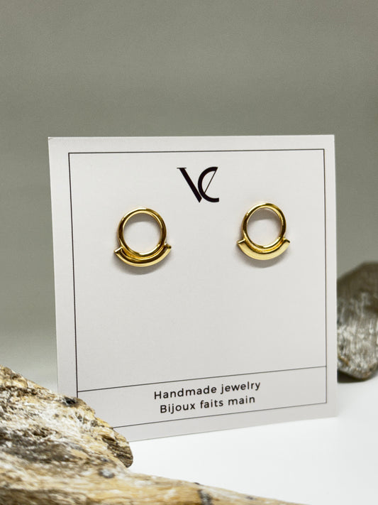 Celeste or, boucles d'oreilles Argent Fait main à Montréal Véronique Roy Céleste