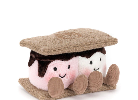 Amuseables S'mores dessinée à Londres Jellycat dessinée à Londres Amuseables S'mores A4SMR