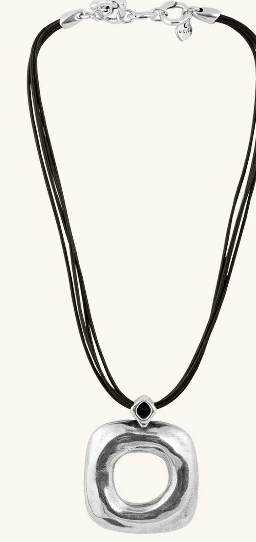 Collier Asir Cuir et Argent Ciclon Ciclon