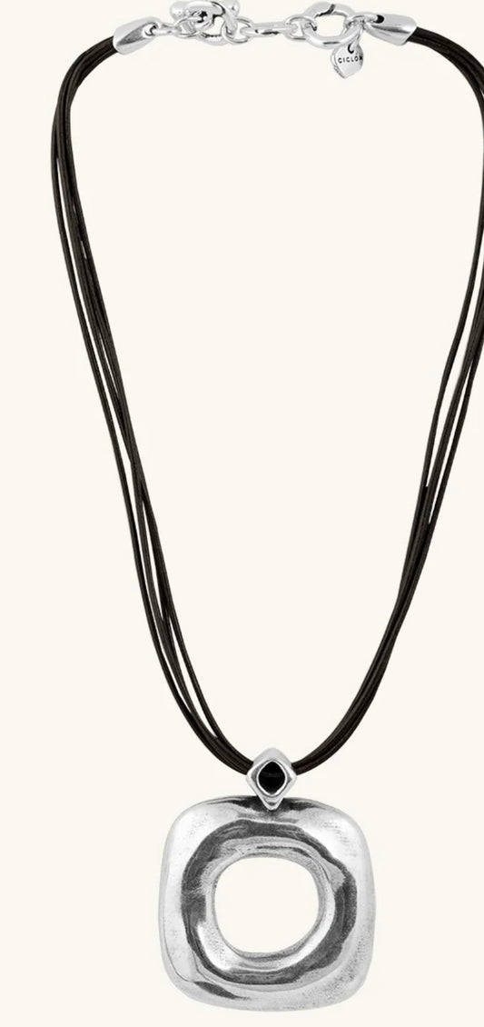 Collier Asir Cuir et Argent Ciclon Ciclon