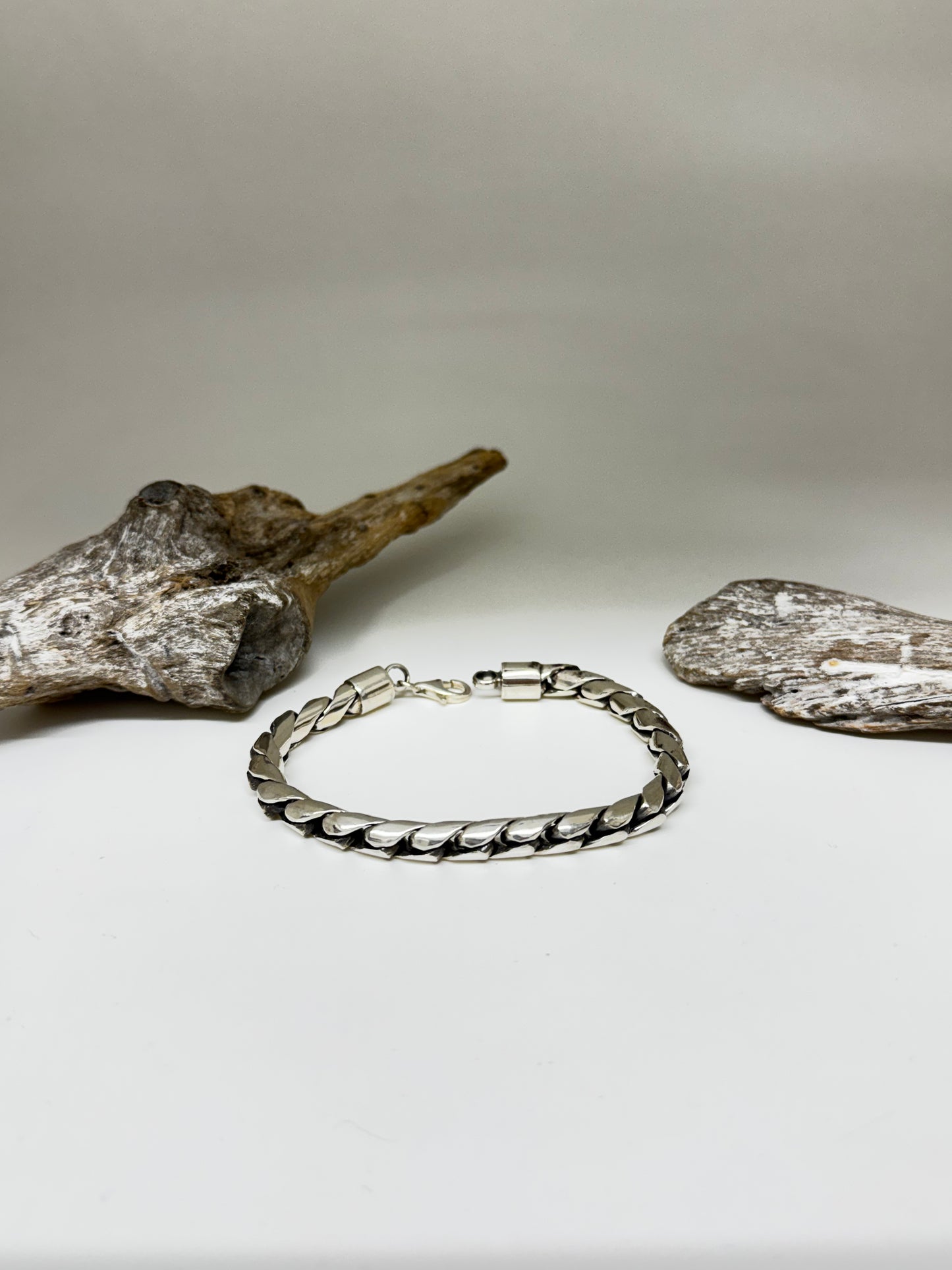 Bracelet Gourmette Artisanal en Argent 925 Mireille Larbi