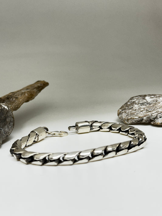 Bracelet Gourmette Artisanal en Argent 925 Mireille Larbi