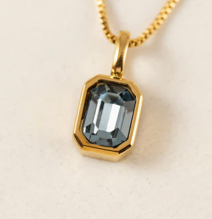 Collier résistant à l'eau avec cristal bleu, dessinée à Vancouver Lovers Tempo 6wp-sp26001-sep