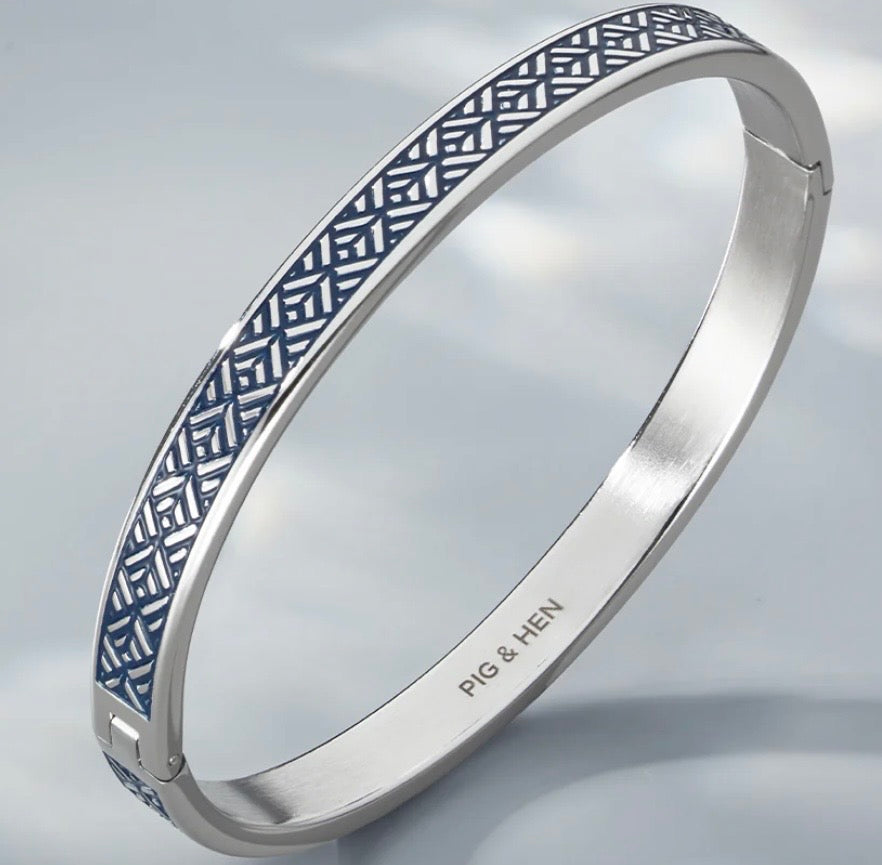 Bracelet Navarch 9mm striato - silver Fait main à Amsterdam Pig&Hen Navarch 9mm striato - silver