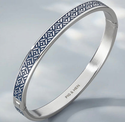 Bracelet Navarch 9mm striato - silver Fait main à Amsterdam Pig&Hen Navarch 9mm striato - silver