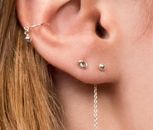 Boucles Argent noeud Fait à la main à Montréal Camillette Boucles Argent noeud