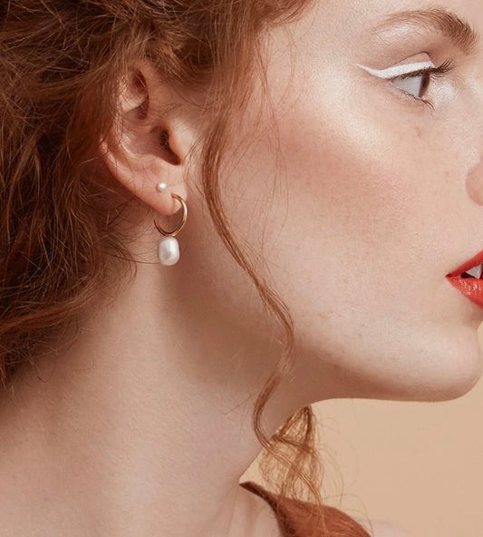 ASTERIA Boucles d'oreilles vermeil avec perles d'eau douce Véronique Roy Montréal ASTERIA