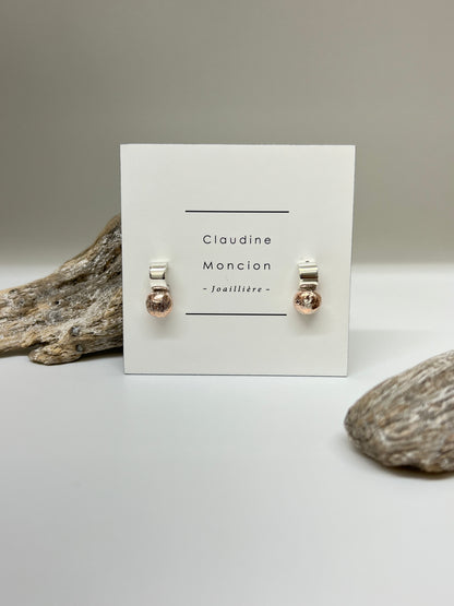 Boucles d'oreilles cuivre et argent MELT02 Claudine Moncion Montréal&nbsp;MELT02