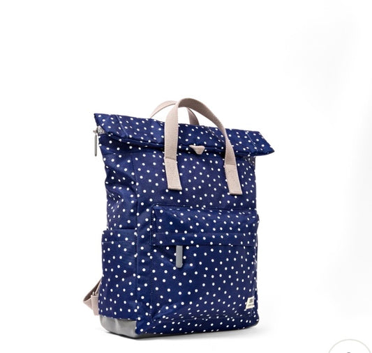 Canfield B Navy Polka Dot Nylon Recyclé Ori London Canfield B Navy Polka Dot