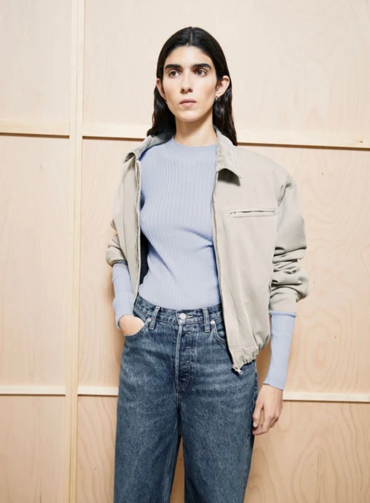 PULL EN MAILLE ALAANIA Mist blue Armed Angel Merinaa pull cotton biologique PULL EN MAILLE ALAANIA