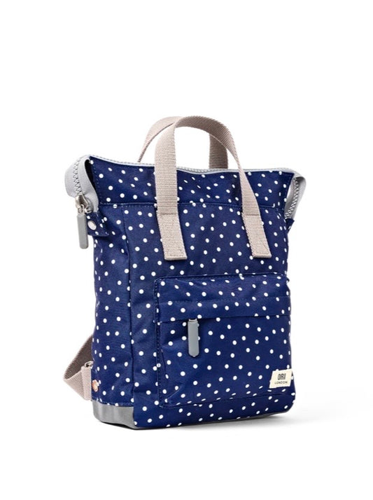 Bantry Backpack in Navy Polka dot Ori London Sac à dos Bantry avy Polka dot Nylon Recyclé