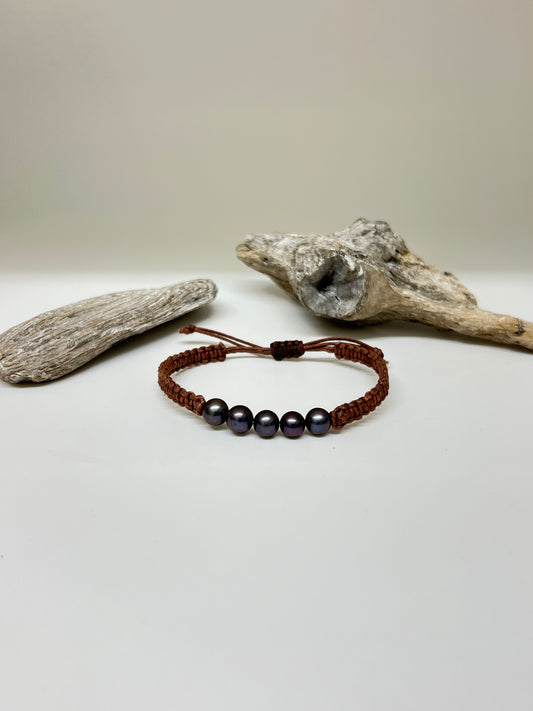 Bracelet Perle baroque,  Fait à Montréal Anne-Marie Bouchard Perle d'eau douce