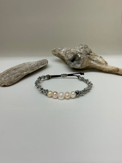 Bracelet Perle baroque,  Fait à Montréal Anne-Marie Bouchard Perle d'eau douce