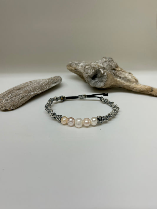 Bracelet Perle baroque,  Fait à Montréal Anne-Marie Bouchard Perle d'eau douce