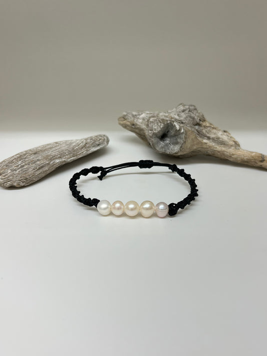 Bracelet Perle baroque,  Fait à Montréal Anne-Marie Bouchard Perle d'eau douce