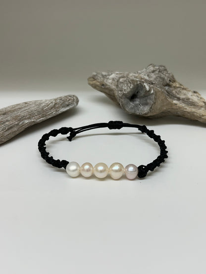 Bracelet Perle baroque,  Fait à Montréal Anne-Marie Bouchard Perle d'eau douce