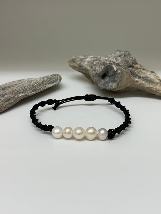 Bracelet Perle baroque,  Fait à Montréal Anne-Marie Bouchard Perle d'eau douce