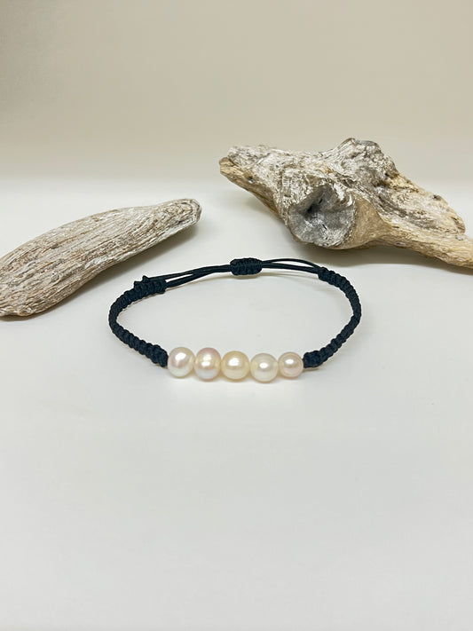 Bracelet Perle baroque,  Fait à Montréal Anne-Marie Bouchard Perle d'eau douce
