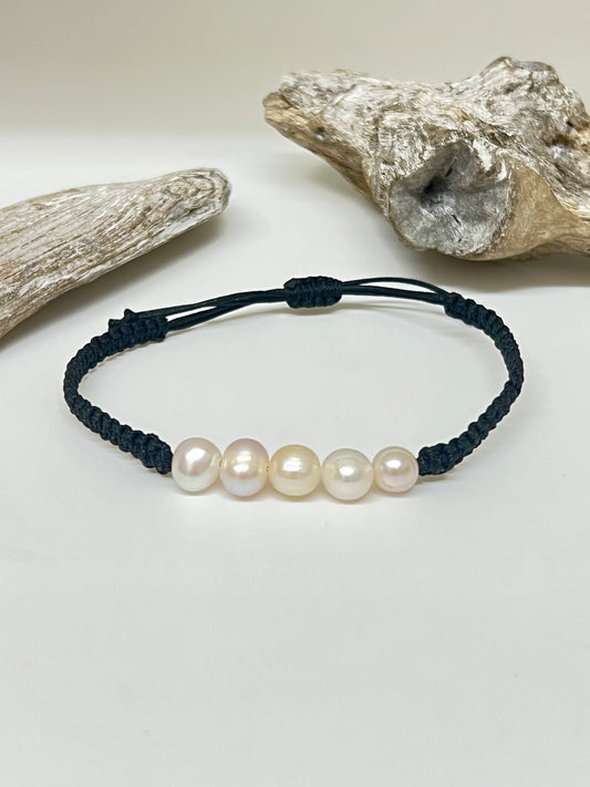 Bracelet Perle baroque,  Fait à Montréal Anne-Marie Bouchard Perle d'eau douce