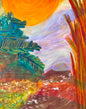 Soleil levant Colette Merola Montréal Acrylique 20 x 16 pouces Soleil levant