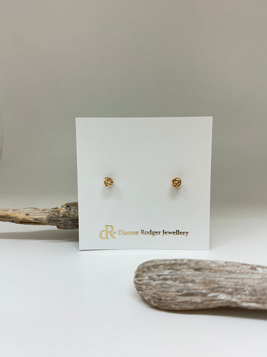 Boucles d'oreille Twist ball Stud gold earring, Fait en Outaouais Dianne Rodger ygf-std-6mm