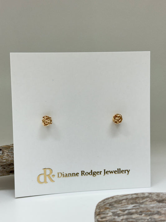 Boucles d'oreille Twist ball Stud gold earring, Fait en Outaouais Dianne Rodger ygf-std-6mm