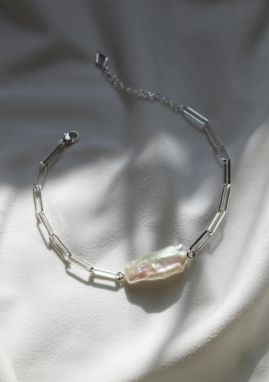 Bracelet Perle baroque & Argent fait main à Montréal