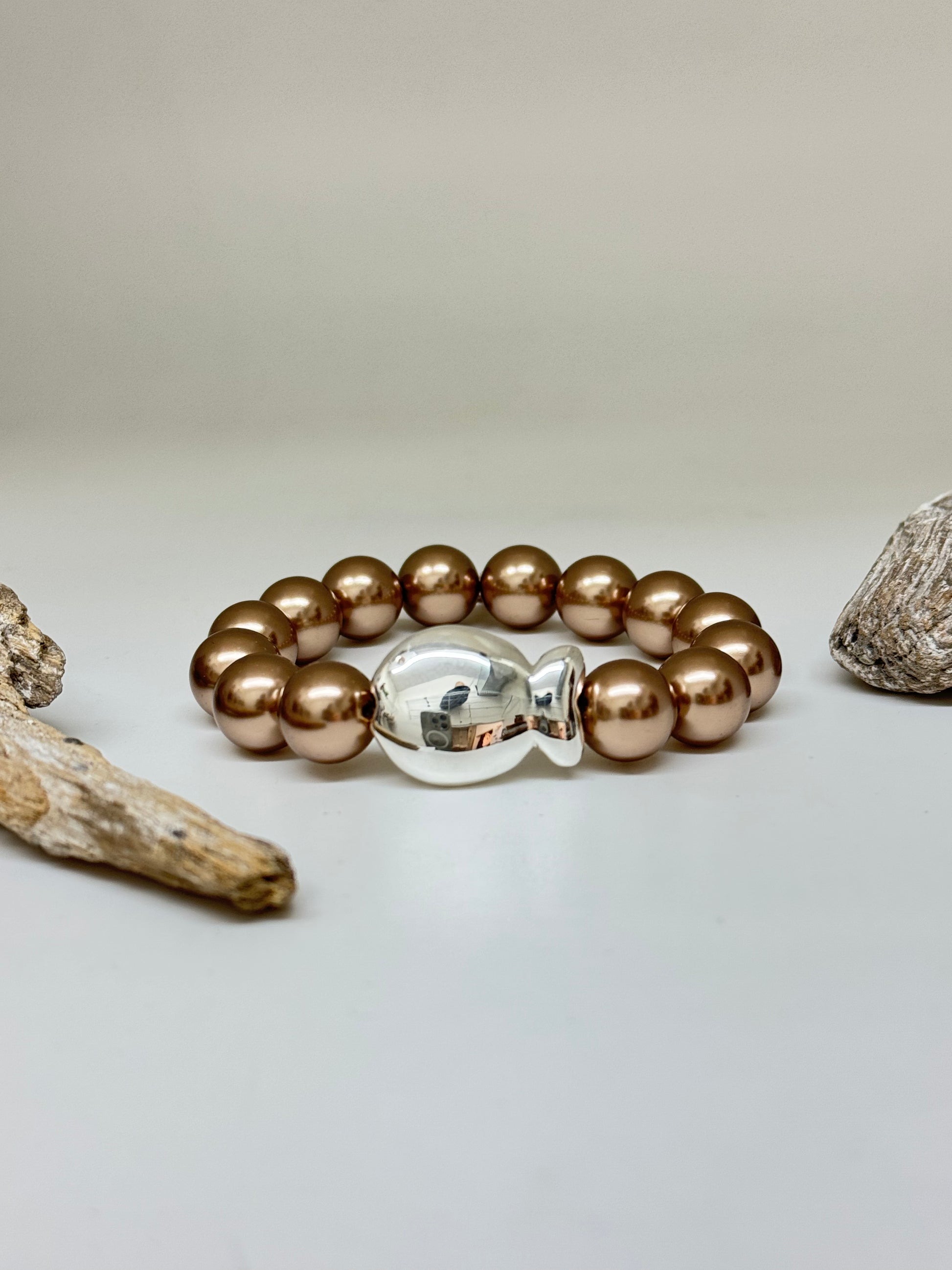 Bracelet Perle Nemo Perle de verre nacré Fait main à Paris 12AT2640br