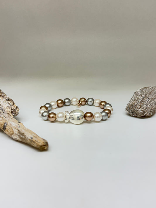 Bracelet Perle Nemo Perle de verre nacré Fait main à Paris 12AT2261mbr