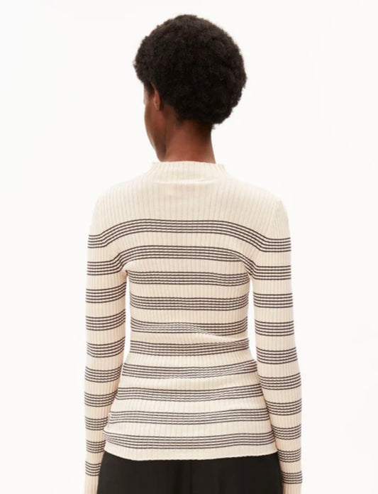 PULL EN MAILLE ALAANIA striped Armed Angel Merinaa pull coton biologique PULL EN MAILLE ALAANIA