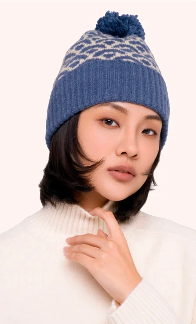 Bonnet à pompon Agatha, mélange denim Powder design Bonnet à pompon Agatha AGA1