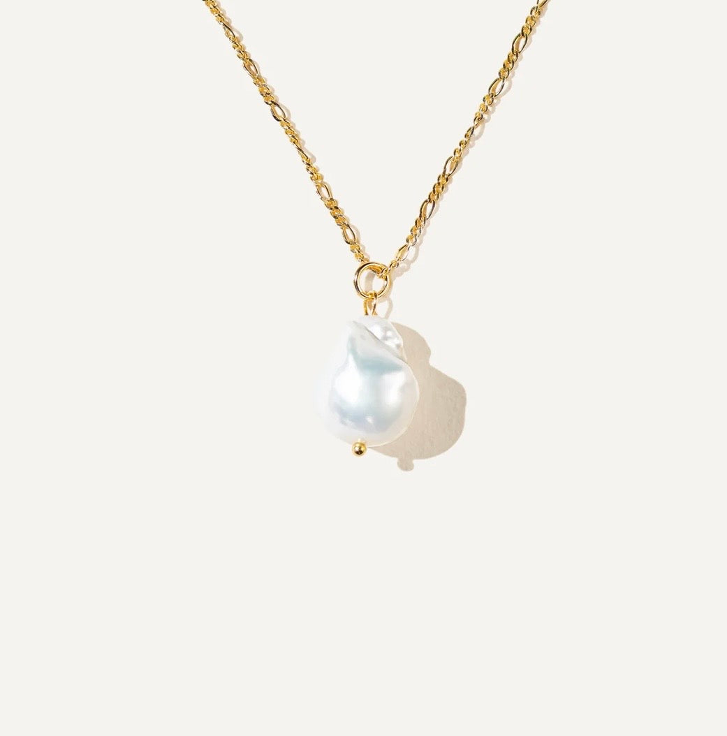 OPHELIA Perle d'eau douce - collier en Or vermeil 14K Boa bijoux Fait main à Montréal Boa bijoux OPHELIA
