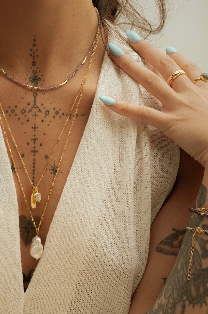 Mahana Améthyste - collier en or vermeil 14k Fait main à Montréal Boa bijoux Mahana