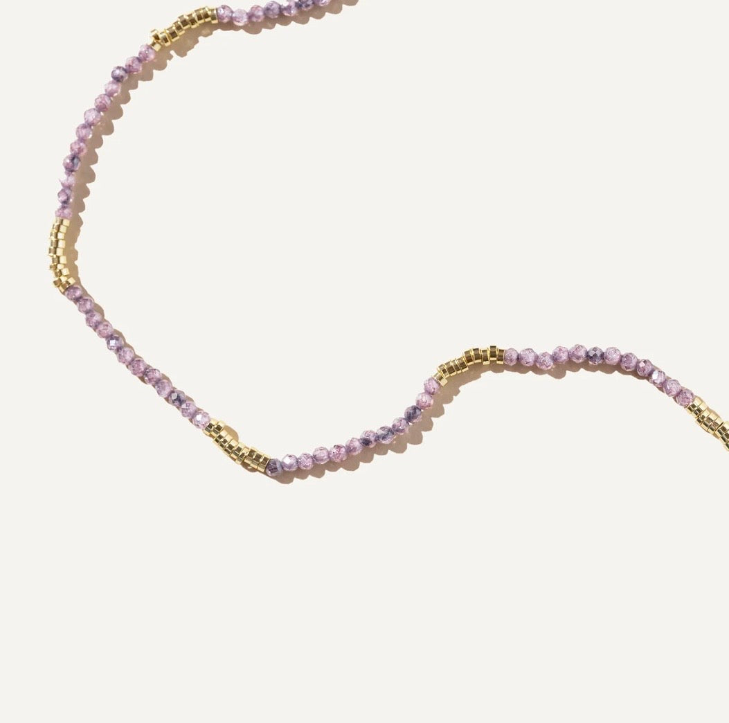 Mahana Améthyste - collier en or vermeil 14k Fait main à Montréal Boa bijoux Mahana