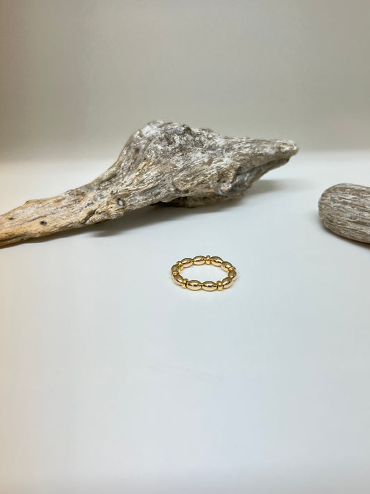 Bague Élastique Perle de Riz Goldfill Fait main à Montréal Beblue Bague élastique