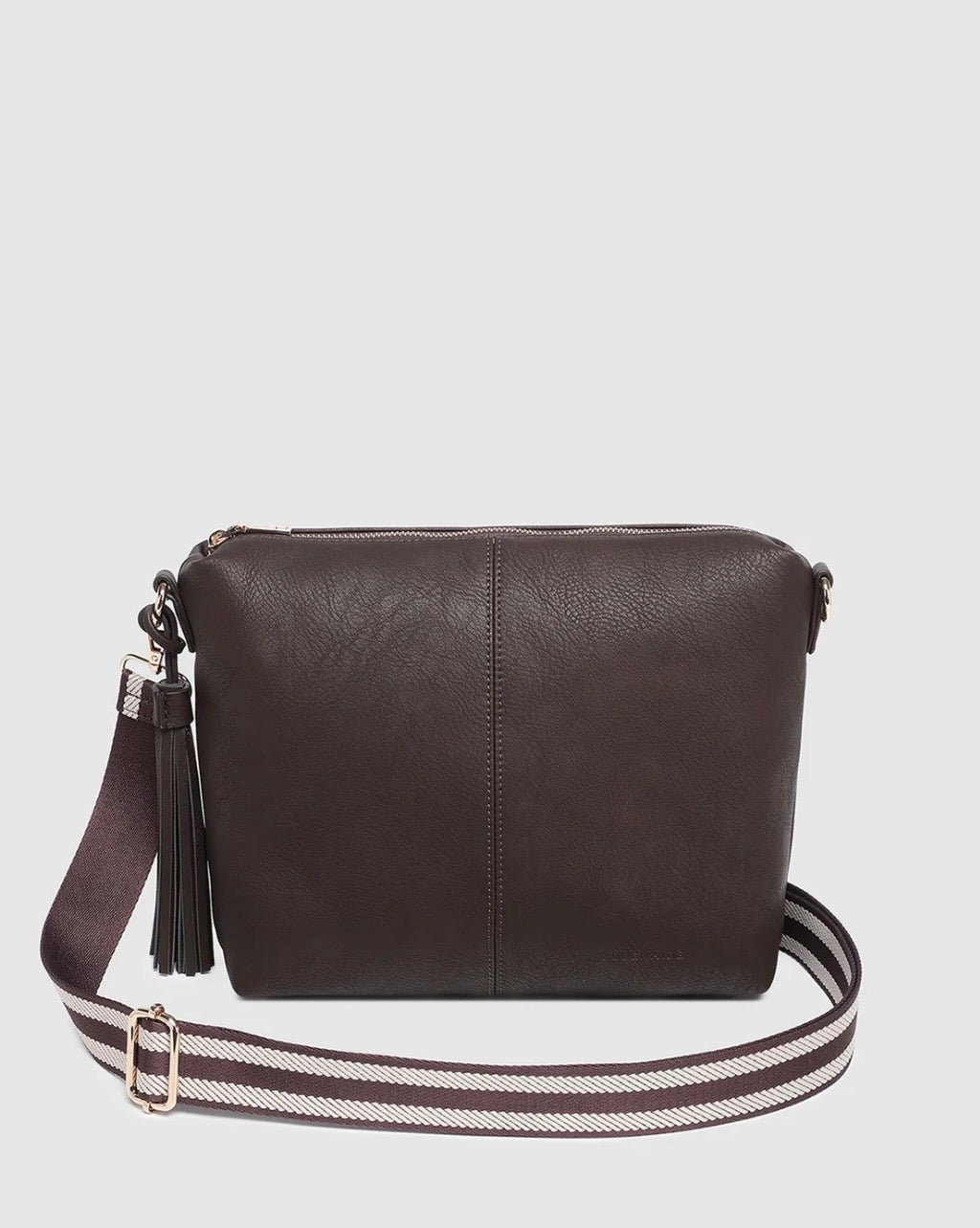 Daisy stripe Sac bandoulière à rayures chocolat Sac Daisy stripe 6036stcho