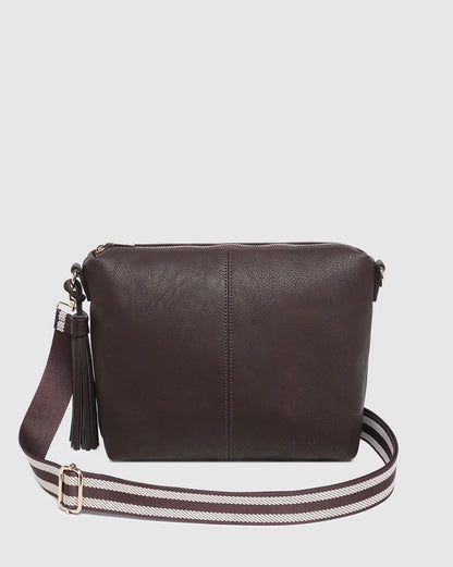 Daisy stripe Sac bandoulière à rayures chocolat Sac Daisy stripe 6036stcho