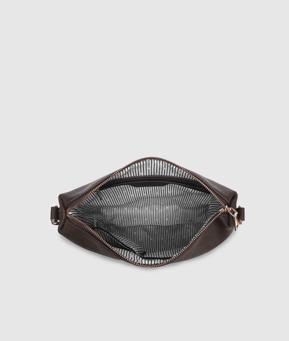 Daisy stripe Sac bandoulière à rayures chocolat Sac Daisy stripe 6036stcho