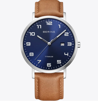Montre Titanium | argenté brossé | bleu 18640-567 BERING Bering