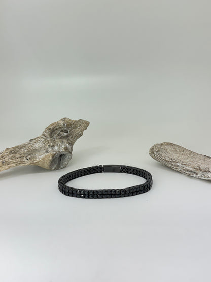 Bracelet Acier inoxydable et Zircon noir AS-B484BK dessiné à Montréal