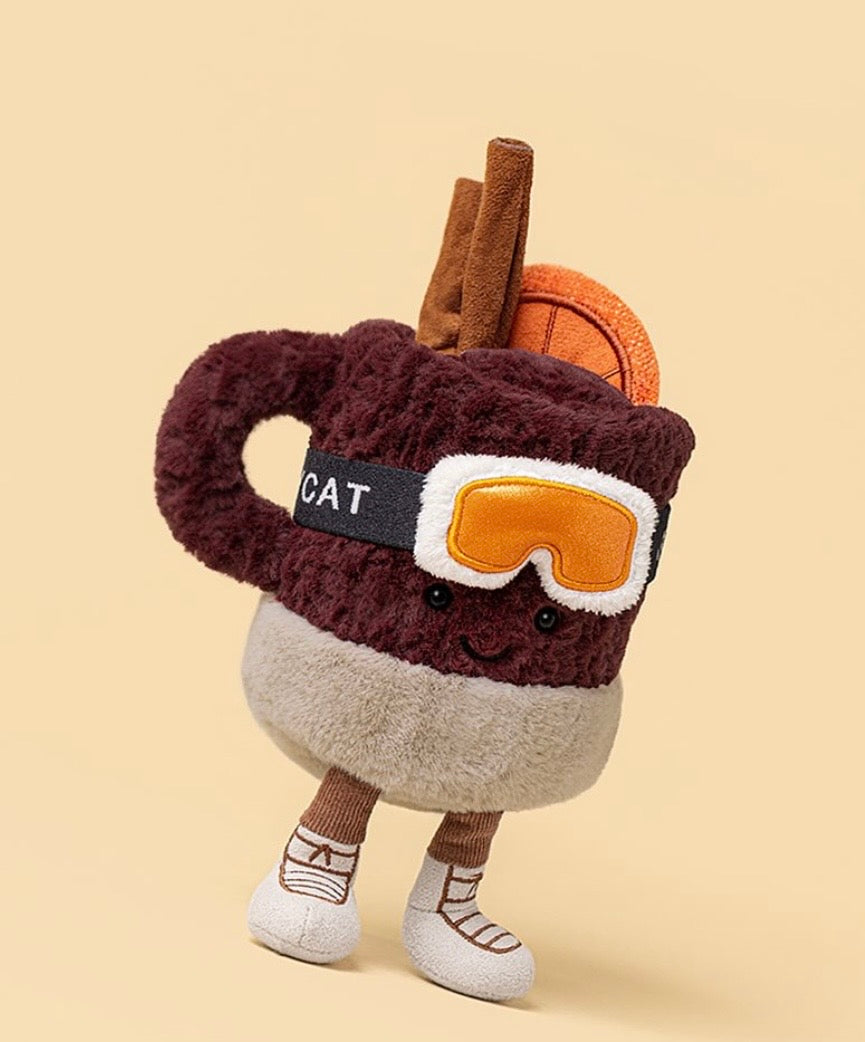 Amuseables Mullover Spiced drink peluche Jellycat dessinée à Londres Amuseables Mullover Spiced drink