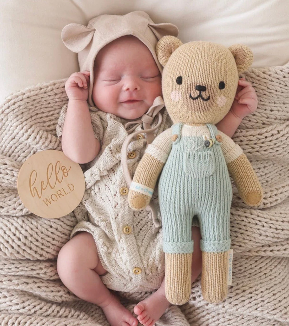 CHARLIE THE HONEY BEAR 13" Cuddle + Kind CHARLIE THE HONEY BEAR