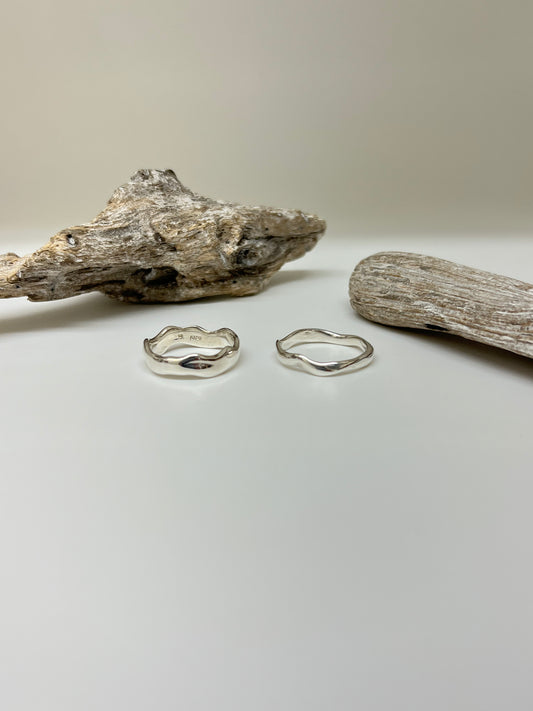 Bague Ondulée Argent 925 recyclé Fait en Outaouais Alliance W Jewellery