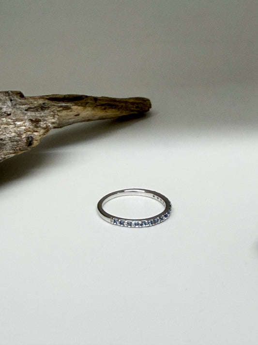 Bague Demi-éternité Argent 925 et Zircon bleu Larus CE-R28SB